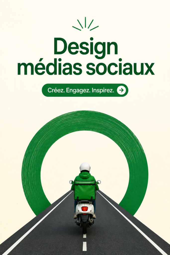 Un ordinateur portable affichant un design efficace pour les réseaux sociaux.