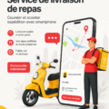 Un plat appétissant de cuisine asiatique prêt à être livré
