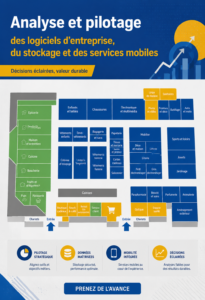 Femme en train d'organiser son espace de travail avec des solutions de rangement efficaces.