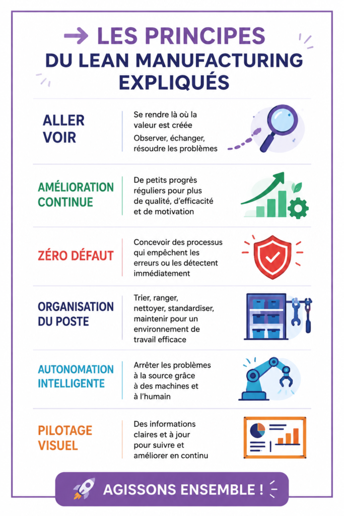 Illustration d'un processus de Lean Manufacturing appliqué à la logistique