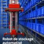Robot de stockage moderne dans un entrepôt en pleine activité