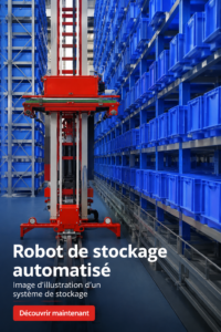 Robot de stockage moderne dans un entrepôt en pleine activité