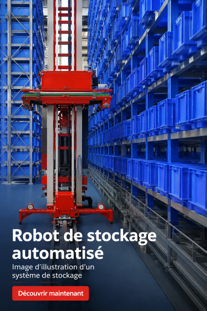 Robot de stockage moderne dans un entrepôt en pleine activité