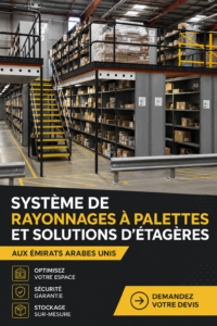 Système de rayonnage moderne dans un entrepôt offrant un rangement optimisé.