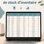 Modèle Excel d'inventaire affiché sur un écran d'ordinateur
