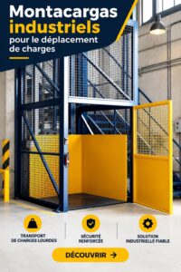 Monte-charge industriel en action dans un entrepôt moderne