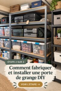 Porte de grange DIY en bois installée dans un intérieur chaleureux.