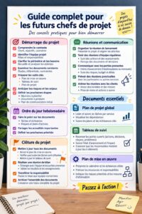 Image représentant des femmes collaborant sur un projet avec des tableaux et des post-it, illustrant la gestion de projet.