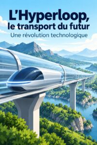 Illustration d'un train Hyperloop représentant le futur du transport logistique.