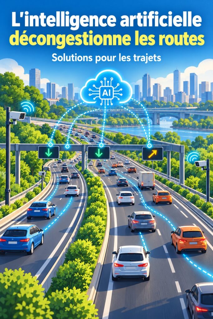 Femme utilisant une application de trafic sur son smartphone dans une voiture en ville