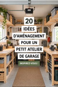 Un garage transformé en mini atelier avec des rangements organisés