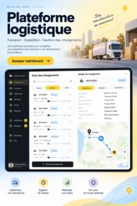 Une plateforme de logistique SaaS illustrant les solutions modernes de transport.