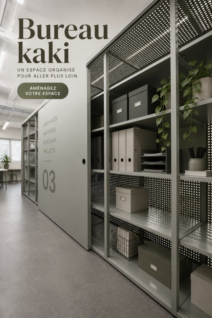 Femme portant une tenue de bureau chic en khaki, associée avec des accessoires élégants.