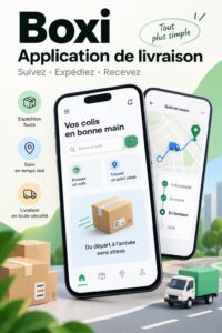 Kit d'interface moderne pour la logistique et la livraison, illustrant son utilisation en milieu professionnel.