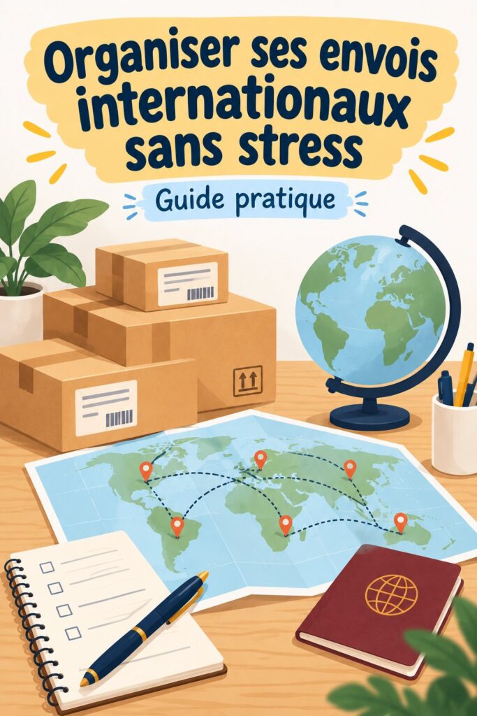 Illustration d'un globe symbolisant la logistique mondiale et les expéditions internationales
