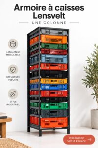 Un élégant meuble de rangement Lensvelt, conçu pour optimiser l'espace dans une maison.