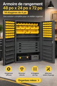 Meuble de rangement multi-usages avec étagères et tiroirs dans une pièce moderne