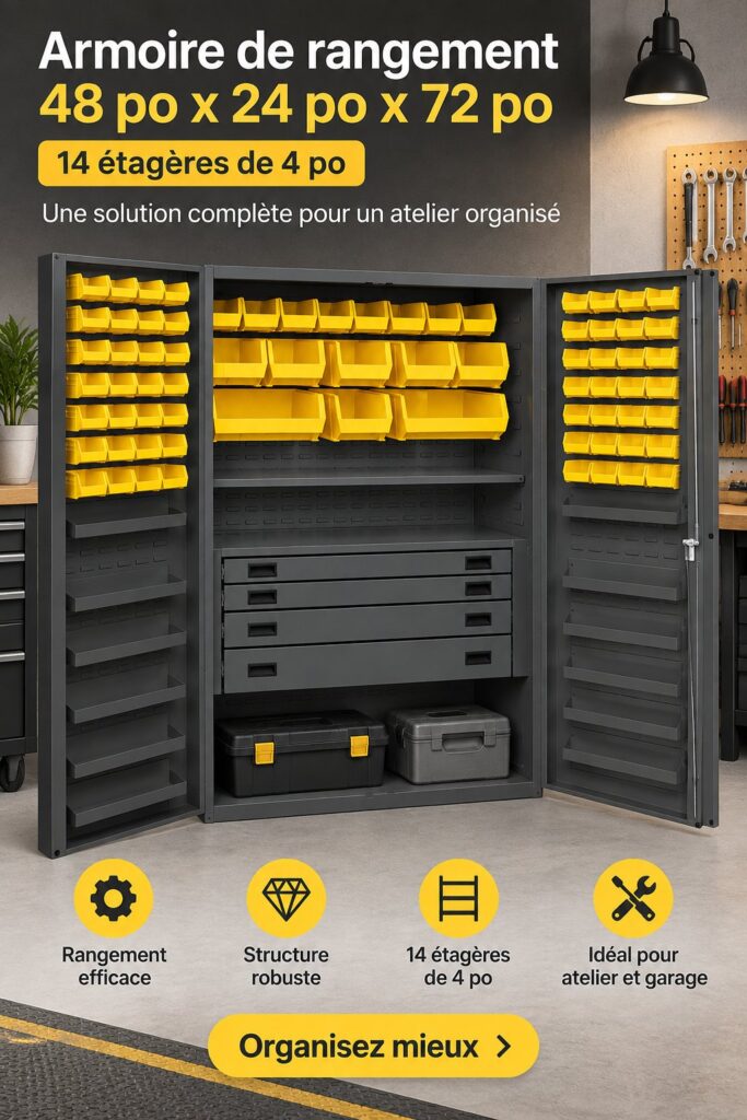 Meuble de rangement multi-usages avec étagères et tiroirs dans une pièce moderne