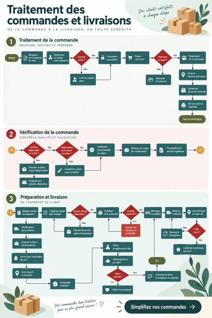 Femme utilisant un ordinateur pour gérer ses commandes de livraison avec efficacité.