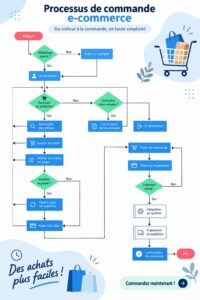 Diagramme illustrant le processus de commande en e-commerce