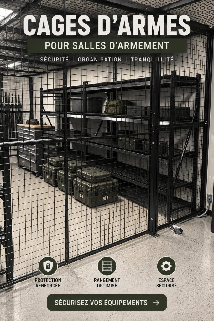 Rangement sécurisé et organisé pour des armes dans un espace moderne