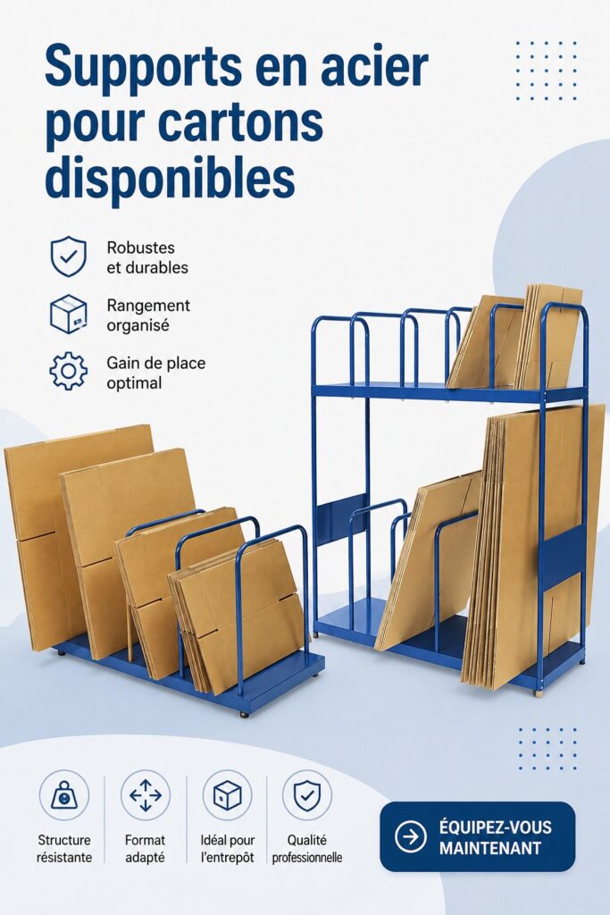 Cartons en acier organisés dans une pièce chaleureuse