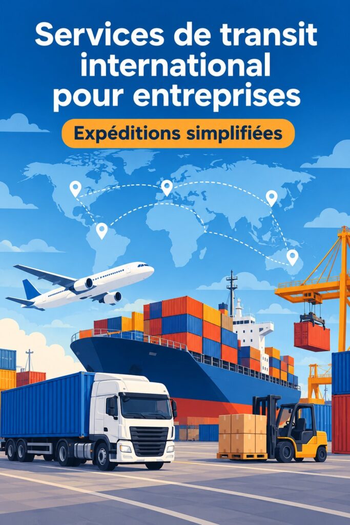 Une femme regardant des options de services de transit international avec un ordinateur et des documents