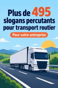 Un panneau indiquant un slogan accrocheur pour le secteur du transport.