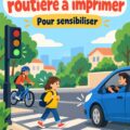 Affiche colorée sur la sécurité routière dans un intérieur moderne