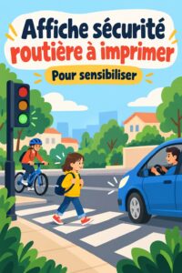 Affiche colorée sur la sécurité routière dans un intérieur moderne