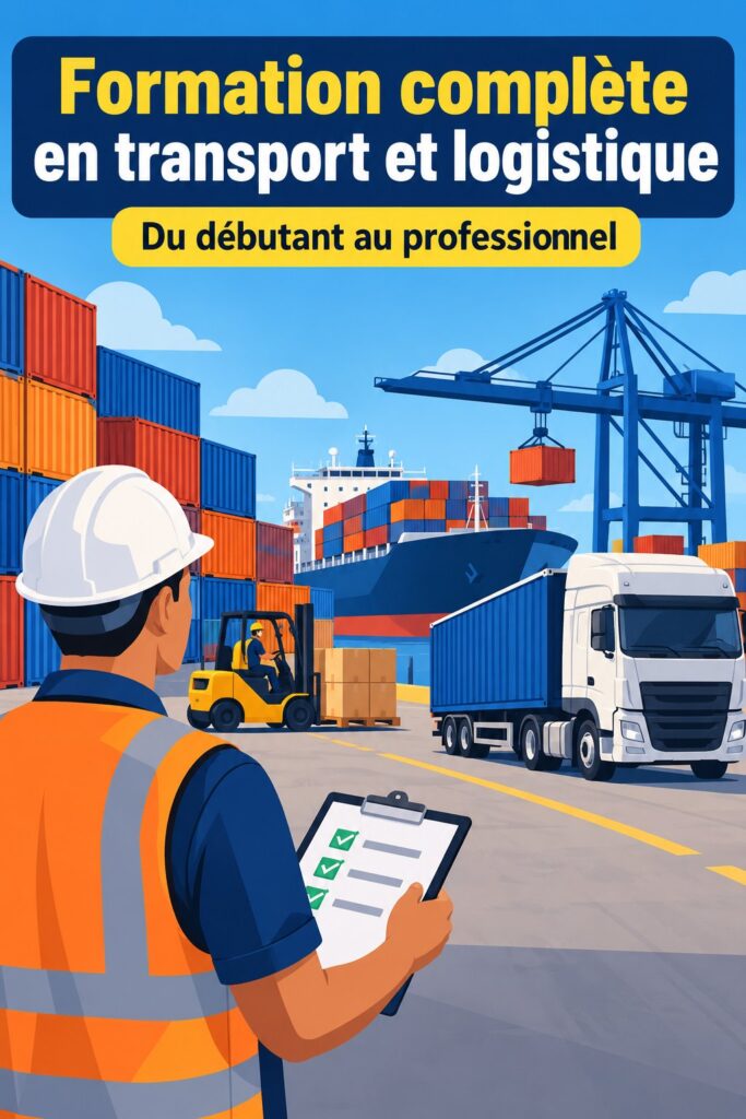 Femme s'instruisant sur la logistique et le transport avec un ordinateur