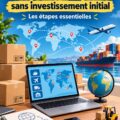 Femme souriante travaillant sur un ordinateur, symbolisant la création d'une activité import-export sans investissement.