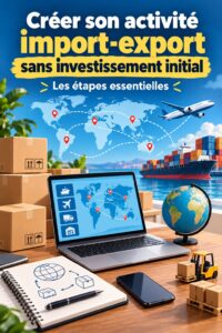 Femme souriante travaillant sur un ordinateur, symbolisant la création d'une activité import-export sans investissement.