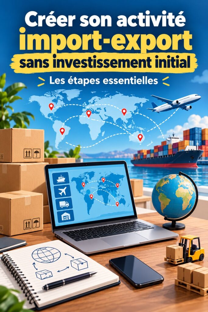 Femme souriante travaillant sur un ordinateur, symbolisant la création d'une activité import-export sans investissement.