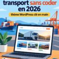 Création d'un site de transport moderne sans coder, un ordinateur sur un bureau