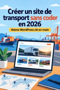 Création d'un site de transport moderne sans coder, un ordinateur sur un bureau