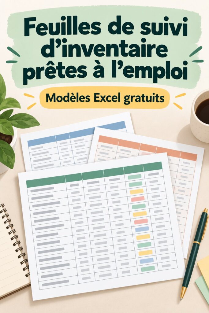 Exemple de feuille de suivi d'inventaire prête à l'emploi en format Excel.