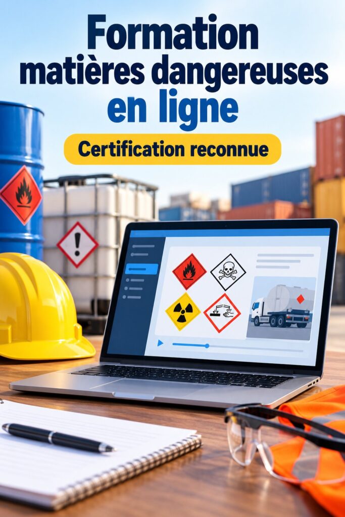 Illustration de professionnels en formation HazMat sur la sécurité et les réglementations