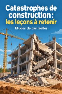 Image d'un chantier de construction avec un panneau d'avertissement sur les risques.