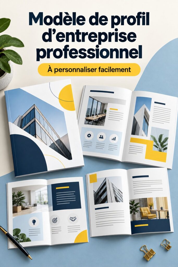 Un exemple de profil d'entreprise élégant et bien structuré.