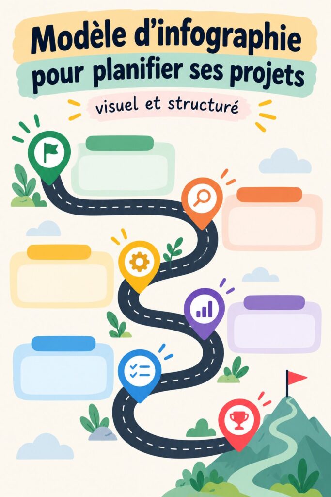 Modèle d'infographie logistique visuellement attrayant pour la clarté des projets