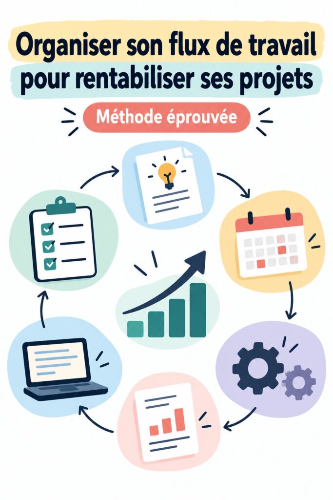 Femme au travail, utilisant un tableau de gestion de projet pour organiser son flux de travail.