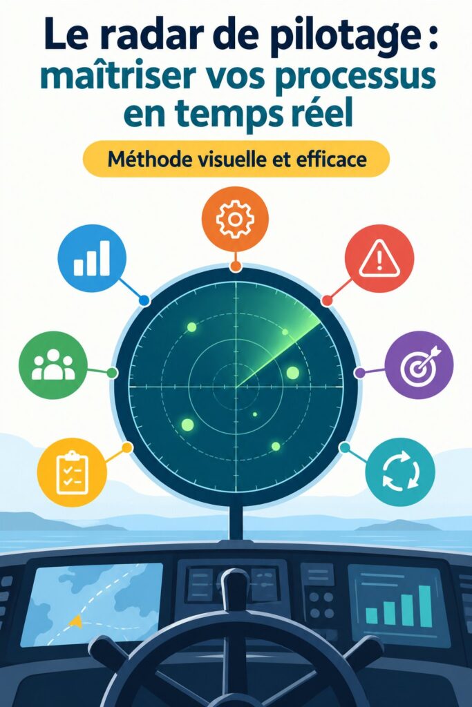 Un tableau de bord de gestion illustrant le radar de pilotage en action