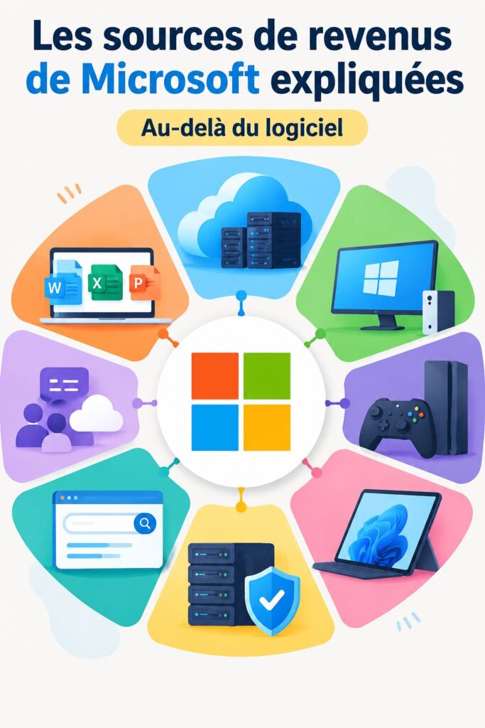 Illustration des différentes sources de revenus de Microsoft.
