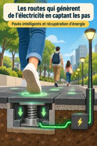 Route innovante qui utilise l'énergie des pas pour produire de l'électricité.
