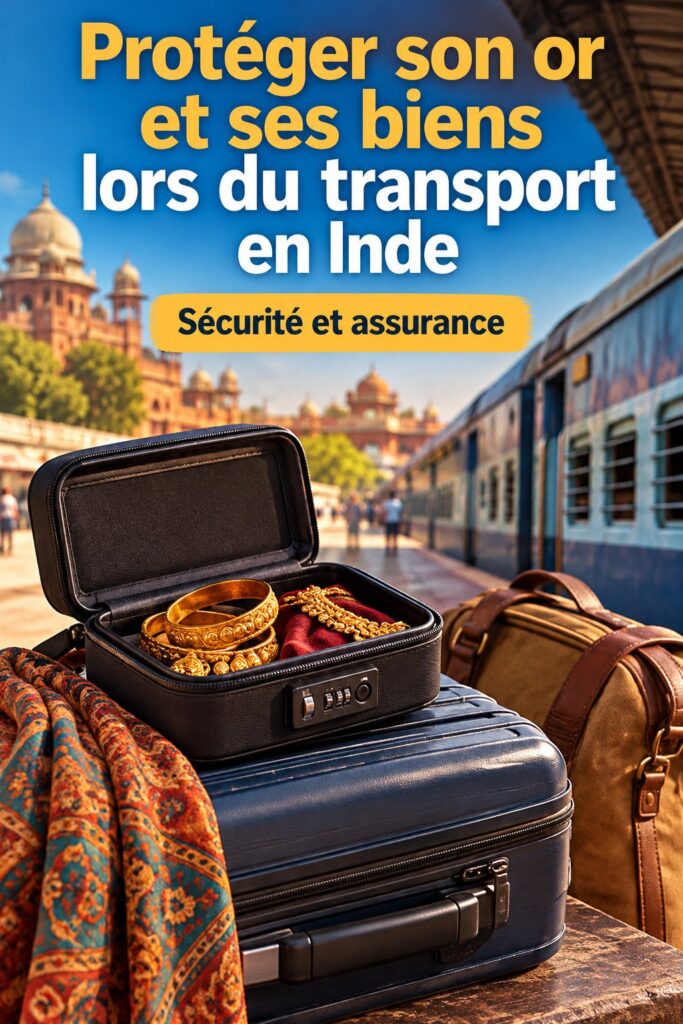 Femme manipulant des objets précieux lors d'un transport en Inde