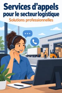 Image montrant un centre d'appel moderne dans le secteur logistique, avec des agents en communication