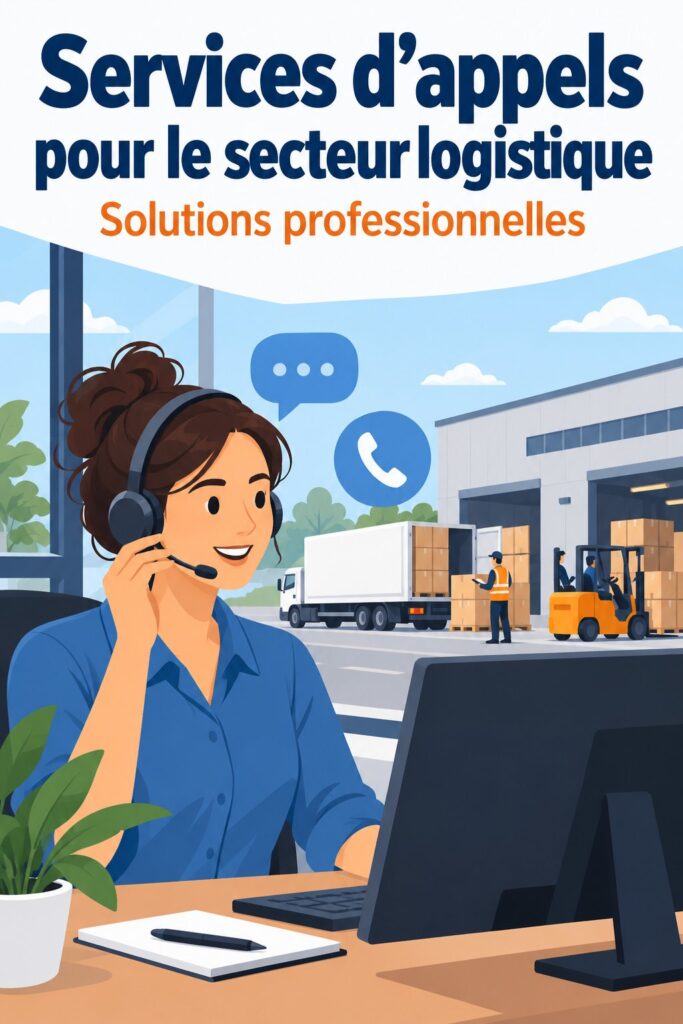 Image montrant un centre d'appel moderne dans le secteur logistique, avec des agents en communication