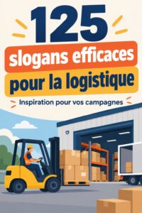 Un collage de slogans créatifs pour des entreprises logistiques.