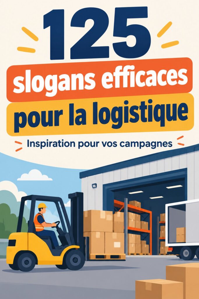 Un collage de slogans créatifs pour des entreprises logistiques.